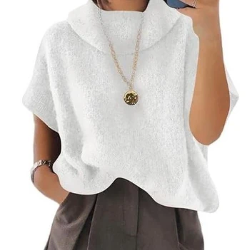 Cicy Bell Mock-Neck Short-Sleeve Top, product code C8P292