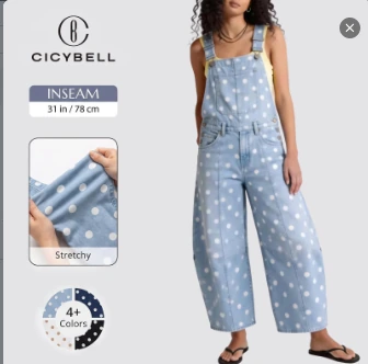 Cicy Bell Polka-Dot Bib Overalls, product code P8B007