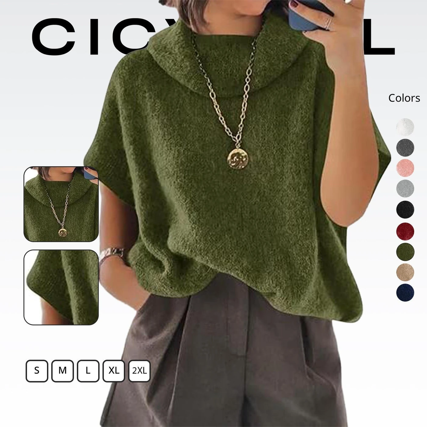 Cicy Bell Mock-Neck Short-Sleeve Top, product code C8P292
