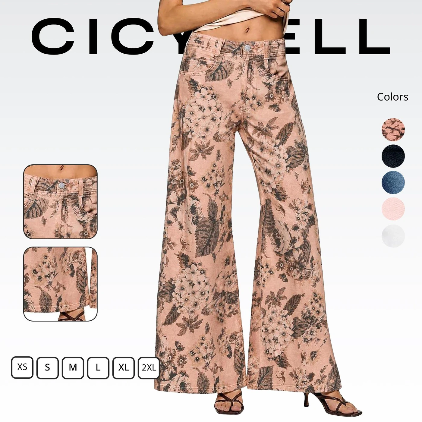 Cicy Bell Floral Flared Jeans, product code NX2688